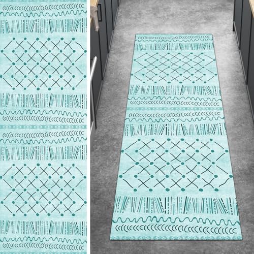 Ymural Teppich Läufer Flur rutschfest Meterware Teppichläufer 110x600CM Cyan rutschfest Lang 3D Meterware Kurzflor Polyester Korridor Schlafzimmer Anpassbar Ymural Teppich Läufer Flur rutschfest Meterware Teppichläufer 110x600CM Cyan rutschfest Lang 3D Meterware Kurzflor Polyester Korridor Schlafzimmer Anpassbar von Ymural