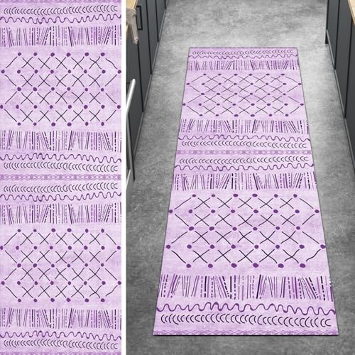 Ymural Teppich Läufer Flur rutschfest Meterware Teppichläufer 40x60CM Violett Boho Küchenteppich Lang Waschbar Kurzflor Polyester Korridor Schlafzimmer Anpassbar Ymural Teppich Läufer Flur rutschfest Meterware Teppichläufer 40x60CM Violett Boho Küchenteppich Lang Waschbar Kurzflor Polyester Korridor Schlafzimmer Anpassbar von Ymural