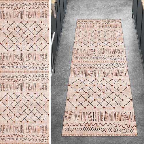 Ymural Teppich Läufer Flur rutschfest Meterware Teppichläufer 60x240CM Braun Boho Küchenteppich Lang Waschbar Kurzflor Polyester Korridor Schlafzimmer Anpassbar Ymural Teppich Läufer Flur rutschfest Meterware Teppichläufer 60x240CM Braun Boho Küchenteppich Lang Waschbar Kurzflor Polyester Korridor Schlafzimmer Anpassbar von Ymural