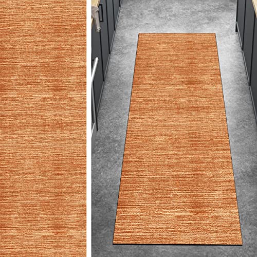 Ymural Teppich Läufer Flur rutschfest Modern Lang Teppichmatten 80x200CM Orange Kücheläufer Meterware Teppichläufer Waschbar Kurzflor Polyester Korridor Schlafzimmer, Anpassbar Breite 40-120cm von Ymural