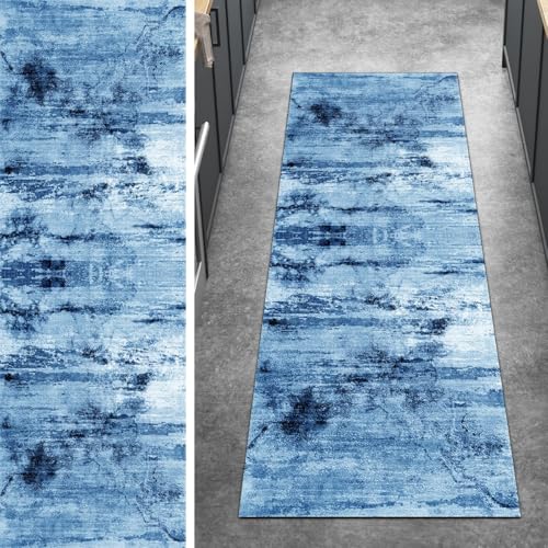 Ymural Teppichläufer rutschfest Meterware 80x450CM Blau Abstrakt Teppich Läufer Flur Küchenteppich Lang Waschbar Kurzflor Polyester Korridor Schlafzimmer Anpassbar Ymural Teppichläufer rutschfest Meterware 80x450CM Blau Abstrakt Teppich Läufer Flur Küchenteppich Lang Waschbar Kurzflor Polyester Korridor Schlafzimmer Anpassbar von Ymural