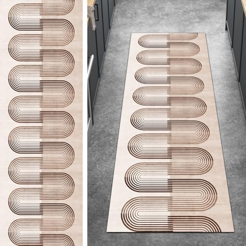 Ymural Teppichläufer rutschfest Meterware Teppich Läufer Flur 120x450CM Braun Modern Küchenteppich Lang Waschbar Kurzflor Polyester Korridor Schlafzimmer Anpassbar Ymural Teppichläufer rutschfest Meterware Teppich Läufer Flur 120x450CM Braun Modern Küchenteppich Lang Waschbar Kurzflor Polyester Korridor Schlafzimmer Anpassbar von Ymural