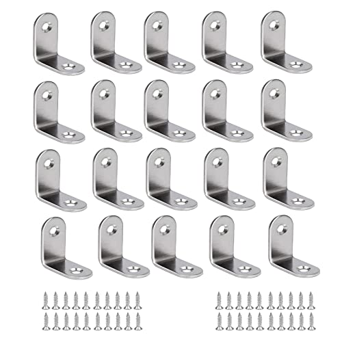 BuxiuGK 20 Stück Winkel Klammern 25x25x16mm Edelstahl L Rechtwinklige Winkelverbinder 90 Grad mit 40 Schrauben,Silber BuxiuGK 20 Stück Winkel Klammern 25x25x16mm Edelstahl L Rechtwinklige Winkelverbinder 90 Grad mit 40 Schrauben,Silber von BuxiuGK