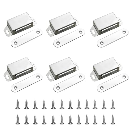 BuxiuGK 6 Stück Möbelmagnet Edelstahl Magnetschnäpper Schrankmagnet Haltekraft Magnetischer Fang Mit Schrauben für Hauptmöbel Schrank von BuxiuGK