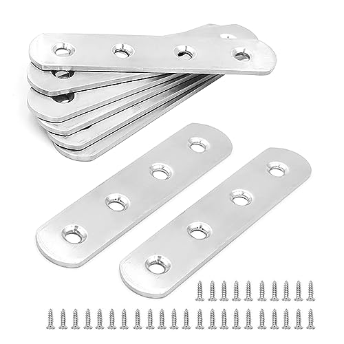 BuxiuGK 8 Stück Flache Ecke Bracket 94x20mm Edelstahl Flachverbinder 4 Löcher Holzverbinder Joining Ausbessern für Holz Möbel mit 32 Schrauben,Silber BuxiuGK 8 Stück Flache Ecke Bracket 94x20mm Edelstahl Flachverbinder 4 Löcher Holzverbinder Joining Ausbessern für Holz Möbel mit 32 Schrauben,Silber von BuxiuGK
