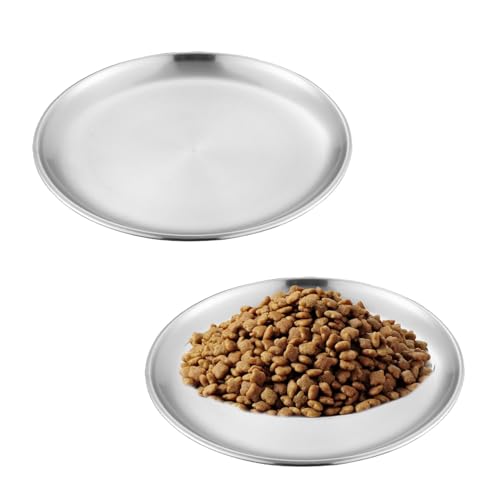 2Stk Katzennapf Edelstahl Flach, 14cm Katzenteller Katze Trinknapf Katzenfressnapf Katzenfutter Teller, Leicht zu reinigen 2Stk Katzennapf Edelstahl Flach, 14cm Katzenteller Katze Trinknapf Katzenfressnapf Katzenfutter Teller, Leicht zu reinigen von Ymxil