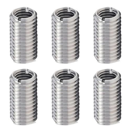 6STK Gewindeeinsatz, Gewindehülse M8 auf M6 15mm, Edelstahl Einschraubmutter, Gewinde Reduziermutter Gewinde Schraubhülse Bolt-Konvertierungsmuttern Gewinde Reparatur Schraub Reduzier-Adapter Einsatz von Ymxil