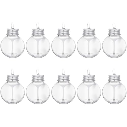 Ymxygz 10 Stück Weihnachts-schnapskugeln, Durchsichtiger Weihnachtsbaum, Befüllbare Ornamente, Wasserflasche, Glühbirnenform, Durchsichtige Kunststoff-weihnachtsanhänger-Kugel von Ymxygz