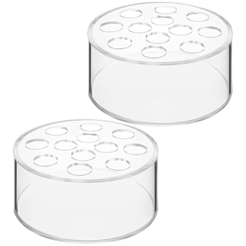 Ymxygz 2 Stück/Set Kreisförmige, Klare, Niedrige Acrylvasen 12 Löchern, Blumenvasen, Florales Herzstück, Moderne Vasen Für Die Esstischdekoration von Ymxygz