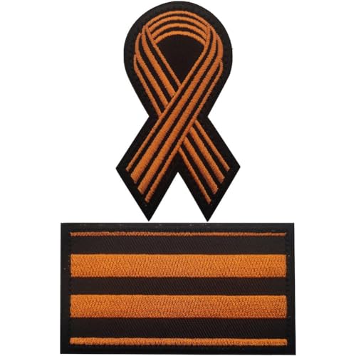 Ymxygz 2 Stück Sowjetisches Saint-georgs-Band, Siegesmedaille-Emblem, Bestickte Klett-Patches, Sowjetisches Moralabzeichen, Rucksack-Aufkleber Ymxygz 2 Stück Sowjetisches Saint-georgs-Band, Siegesmedaille-Emblem, Bestickte Klett-Patches, Sowjetisches Moralabzeichen, Rucksack-Aufkleber von Ymxygz