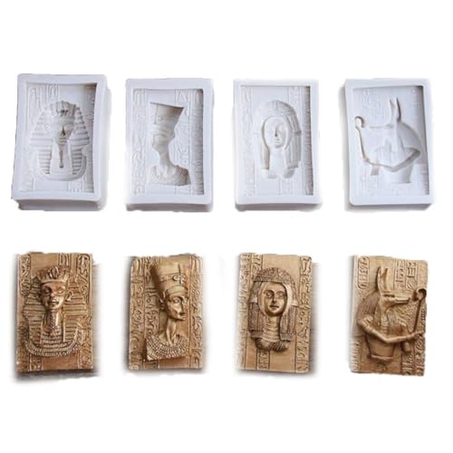 Ymxygz 4 Stück Ägypten Sphinx Silikonform Göttin Form Süßigkeitenform Für Süßigkeiten Schokolade Fondant Kuchen Dekoration von Ymxygz