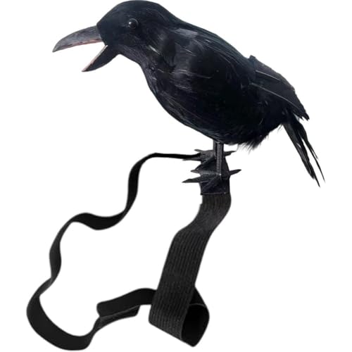 Ymxygz Halloween Realistische Krähe Schwarze Federkrähenstatue Schultergurt-Stil Halloween-Party-Dekoration Outdoor-Vogel-Requisiten Für Die Feiertagsverkleidung von Ymxygz