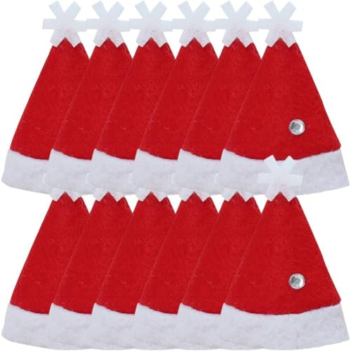 Ymxygz Weihnachts-mini-weihnachtsmannmützen, 12 Stück, Weinflaschen, Becher, Lutscher, Weihnachtsmannmützen Für Weihnachtsschmuck, Weihnachtsdekoration, Party Ymxygz Weihnachts-mini-weihnachtsmannmützen, 12 Stück, Weinflaschen, Becher, Lutscher, Weihnachtsmannmützen Für Weihnachtsschmuck, Weihnachtsdekoration, Party von Ymxygz