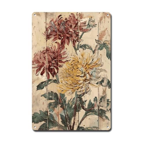 Ymyoo Metallschild Blechschild Vintage Wandkunst Herbst Antike Schönheit Chrysantheme Blechschild für Vintage Wandkunst Rustikaler Charme und Shabby Chic Toilette Blechschild für Kneipe 20,3 x 30,5 cm Ymyoo Metallschild Blechschild Vintage Wandkunst Herbst Antike Schönheit Chrysantheme Blechschild für Vintage Wandkunst Rustikaler Charme und Shabby Chic Toilette Blechschild für Kneipe 20,3 x 30,5 cm von Ymyoo