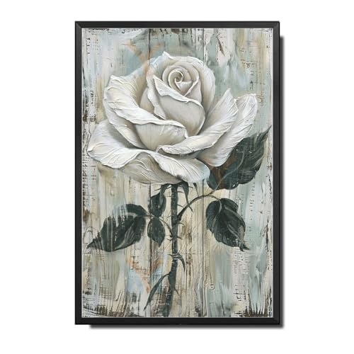 Ymyoo Metallschild Blechschild Vintage Wandkunst Vintage Rose Bloom Blechschild für rustikale Wandkunst Shabby Chic Gärten und korrosionsbeständiges Alumi-Blechschild Garten Geschenk für Bar 15,2 x von Ymyoo