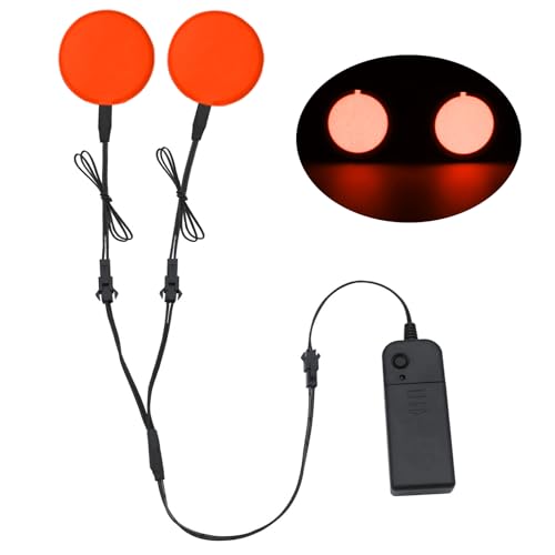 YnGia 2 Stück 50 mm EL Panel Licht Elektrolumineszenz-El Blatt Panel Licht Runde DIY Schneidbare Hintergrundbeleuchtung Neon Blatt für Cosplay Party Maske Augen Superhelden Helm Dekoration (rot) von YnGia