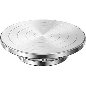 Yncotte 17,8 cm (7 Zoll) Modellierrad, doppelseitiges Keramikrad, drehbar, Aluminiumlegierung, robustes Metallbandrad für Keramik, Modellbau, Modelliermasse, Kuchendekoration, Farbspritzen von Yncotte