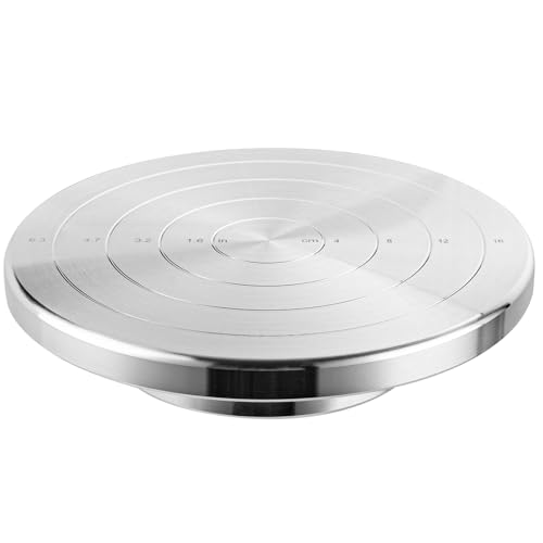 Yncotte 17,8 cm große Keramikscheibe, doppelseitiges Bandierrad, drehbar, Aluminiumlegierung, robuste Metallformscheibe mit Kugellagern, für Keramik, Modellbau, Modelliermasse, Kuchendekoration von Yncotte