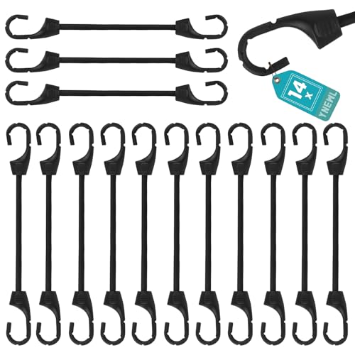 YnewL 14 Stück Spanngummi mit Haken, 10cm Expander mit Haken, Multifunktional Wasserdichtes Öltuch Expander, Spanngummi für Planen Zelt Net Camping von YnewL