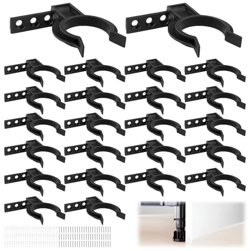 YnewL Sockelleisten Clips, 24 Stück Sockelleiste Küche mit 72 Schrauben 72 Expansionsrohr, Robust und langlebig Küchen Sockelblende, Küchensockel Befestigung für 32-42mm Küchenfüße von YnewL
