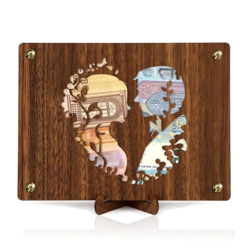 Holz-Hochzeitspaar Originelle Geldgeschenk Hochzeit, Holz Grußkarte Personalisierte Hochzeitskarte aus Holz im Kleinforma, Hochzeitsgeschenke Geld Verpackeng mit Ständer von Ynkkvre