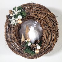 Hirschkranz Wald Weihnachtsdekoration Winter Schnee Zirbenkern Tannenzapfen Pilz Neutral Niedlich Home Urlaub Geschenke von YoGnomie