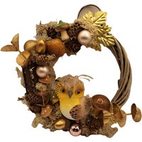 Rustikaler Eulen-Kranz Mit Pilzen Und Goldenen Akzenten Rustikaler Eulen-Kranz Mit Pilzen Und Goldenen Akzenten von YoGnomie