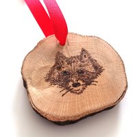 Waschbär Ornament - Gebrannte Brandmalerei Weihnachtsdekoration von YoGnomie