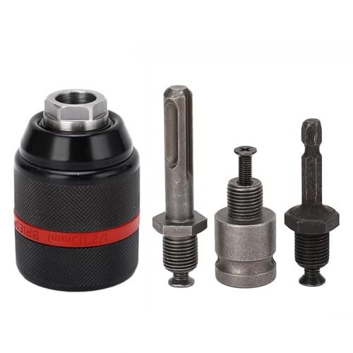 1.5-13mm Schnellspannbohrfutter, 1/2" x 20UNF Professionelle Bohrfutter Adapter Bohrfutter Sechskant Schaft mit SDS-Adapterzubehör, 1/4 HEX, Schlüsselloses Schnellspannfutter, für Schlagschrauber von Yoaeyok