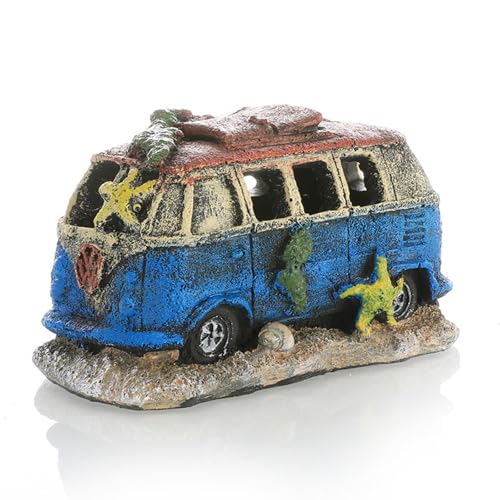 Yoaeyok Aquarium-Versteck Harz Ornamente Simulation Auto Bus Wrack Aquarium Landschaftsbau Dekorationen Ornamente für Wassertiere zum Paaren, Spielen und Ausruhen von Yoaeyok