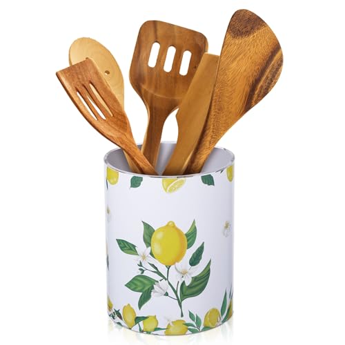 Yoande Küchendekoration, Utensilienhalter, Acryl, Utensilienhalter, Löffel, Küchenorganizer für Arbeitsplatte, Kaffeelöffel, Glas, für Kochutensilien (Zitrone) von Yoande