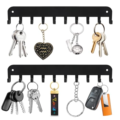 Yoanxong 2 Pack Schlüsselhalter Wandhalterung, 10 Haken Autoschlüsselhalter für Wand, ohne Bohren, Schlüsselhaken Kleber, Schlüsselhalter an Wand, Schlüsselbrett Wandhalterung für Eingang, Wohnzimmer, Yoanxong 2 Pack Schlüsselhalter Wandhalterung, 10 Haken Autoschlüsselhalter für Wand, ohne Bohren, Schlüsselhaken Kleber, Schlüsselhalter an Wand, Schlüsselbrett Wandhalterung für Eingang, Wohnzimmer, von Yoanxong