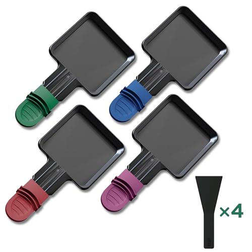 Yoassi 4 Stück Pfännchen für Raclette, Antihaftbeschichtet Grill Pfännchen, Viereckig Mini Raclette Grill Pfännchen mit 4 Schaufel für Raclette Grill Zubehör Yoassi 4 Stück Pfännchen für Raclette, Antihaftbeschichtet Grill Pfännchen, Viereckig Mini Raclette Grill Pfännchen mit 4 Schaufel für Raclette Grill Zubehör von Yoassi