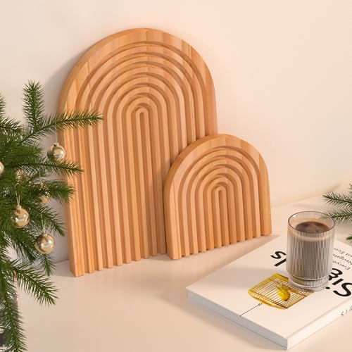 Yoassi 2 Stück Boho Holzbrett Deko Regenbogen, Kiefernholz Wandregal Tischdeko Dresser, Servierbrett Dekoration für Küche, Wohnzimmer, Schlafzimmer, Büro Yoassi 2 Stück Boho Holzbrett Deko Regenbogen, Kiefernholz Wandregal Tischdeko Dresser, Servierbrett Dekoration für Küche, Wohnzimmer, Schlafzimmer, Büro von Yoassi