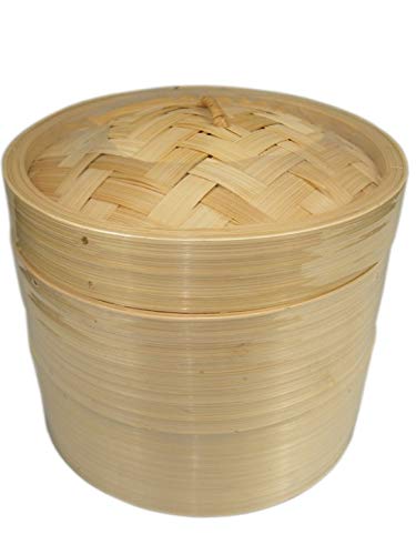 yoaxia ® [ Ø 15cm ] Bambusdämpfer / 3-teiliges Set/Dämpfer/Bambus Steamer/Dämpfaufsatz von Yoaxia