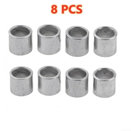 10 mm x 8 mm ID Legierung Lager Abstandshalter Set für Roller und Skateboard-Räder, 48 Stück (Silber 8 Stück) von YobiLife