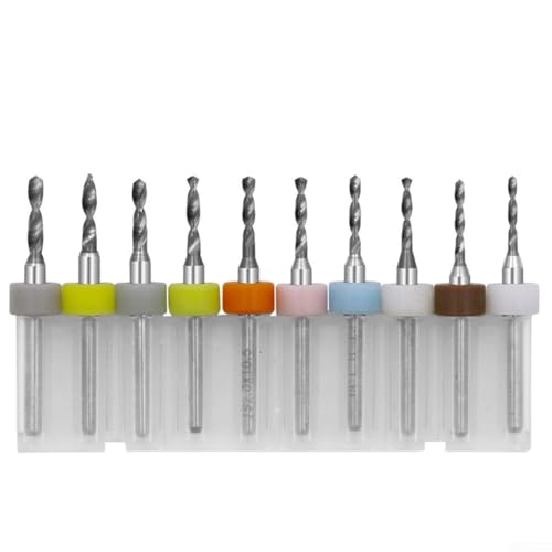 10-teiliges Hartmetallbohrer-Set für Leiterplatten- und Leiterplattenarbeiten, entworfen für Metall, Kunststoff, Kupfer mit 12 mm Schnittlänge und stabilem Betrieb (1,5–2,4 mm) von YobiLife
