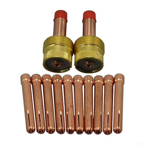 12-teiliges WIG-Schweiß-Gaslinsenfutter-Körper, gemischte Größe, kompatibel mit SR WP 17 18 26 Taschenlampen (1,0 mm) von YobiLife