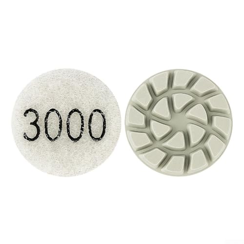 2,5 cm Polierpad Puffer Schleifscheibe nass trocken Verwendung für Marmor Granit Quarz Beton mit 7 Körnungen progressives System 50 bis 3000# (3000 Körnung) von YobiLife