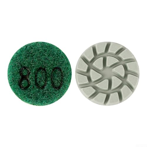 2,5 cm Polierpad Puffer Schleifscheibe nass trocken Verwendung für Marmor Granit Quarz Beton mit 7 Körnungen progressives System 50 bis 3000# (800er Körnung) von YobiLife