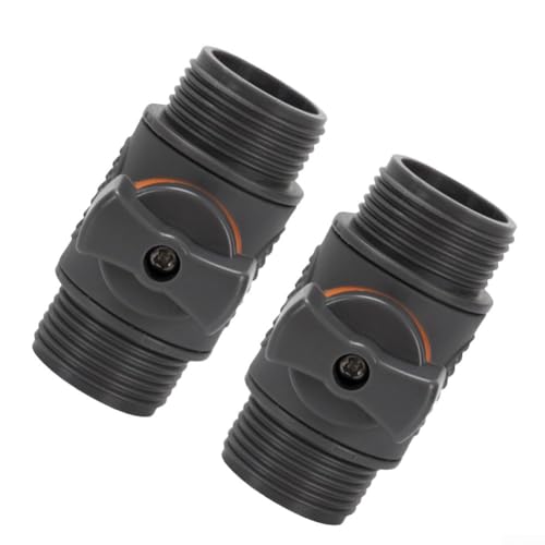 2 x Doppelgewindeverbinder mit OnOff-Wasserregelventil, auslaufsicherer ABS-Kunststoff, geeignet für verschiedene Rohrsysteme einschließlich Gartenarbeit und Bewässerung (B) von YobiLife