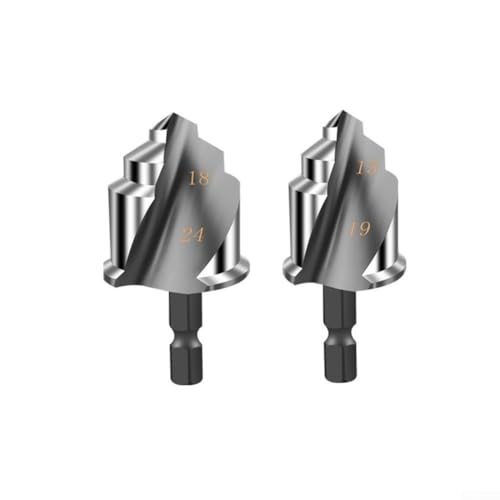 2 x Sechskant-Spiral-Stufenbohrer für Wasserrohr-Erweiterungsstanzen mit sechseckigem 6 35 mm Schaft für dauerhaften Griff (20 + 25 mm) von YobiLife