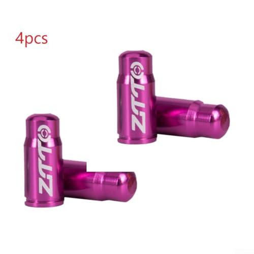 4 Aluminium-Ventile für Presta-Ventile auf der Straße und für Rennräder, bietet Schutzabdeckungen gegen Auslaufen und Schmutzansammlungen (lila) von YobiLife