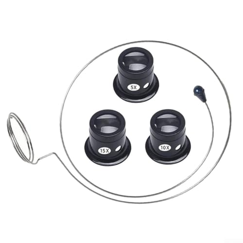 4-teiliges Uhrenlupenwerkzeug-Set mit Lupe aus Glas, 5-fach, 15-fach zur Schmuckinspektion 4-teiliges Uhrenlupenwerkzeug-Set mit Lupe aus Glas, 5-fach, 15-fach zur Schmuckinspektion von YobiLife