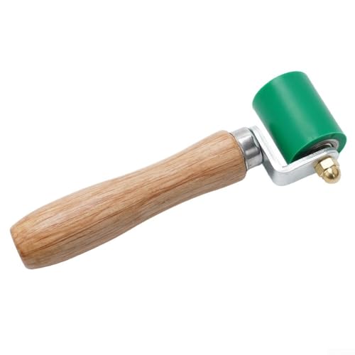 40 mm Silikon-Handdruckrolle für PVC-Schweißen, hitzebeständiges Nahtwerkzeug mit Zwei-Wege-Lager-Design und ergonomischem Holzgriff (grün) von YobiLife