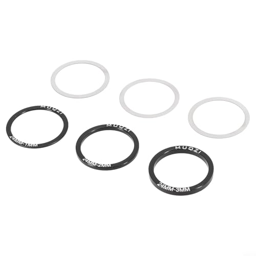 6-teiliges Fahrrad-Tretlager-Unterlegscheiben-Set mit Edelstahl und Aluminiumlegierung für BB86 91 92 BB30 PF30 Fahrrad-Kurbelgarnitur Ersatzteile (24 mm) von YobiLife