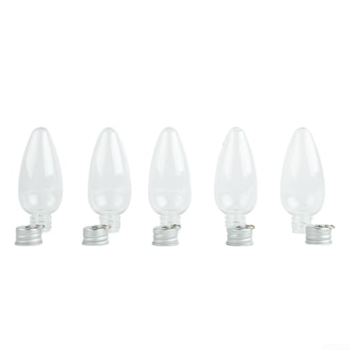 8 cm klare befüllbare Kugeln Kunststoff Glühbirne Form Weihnachtsschmuck Transparent Hängende DIY Kugeln für Baum Home Party Dekor (50 Stück) von YobiLife