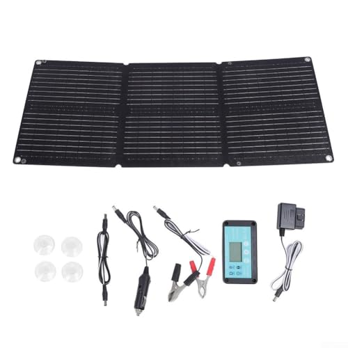 90W Faltbares Monokristallines Solarpanel mit 30A Controller, ETFE Tragbares Ladegerät für 12V/24V Batterie, Auto, Wohnwagen, Camping, Off-Grid(A) von YobiLife