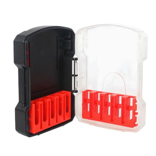 Aufbewahrungsbox Kunststoff Organizer für Sechskantschaft Bohrer Gewindebohrer Zubehör hält 10 Bits mit Schlitzen für einfaches Drücken und Lösen (schwarz) von YobiLife