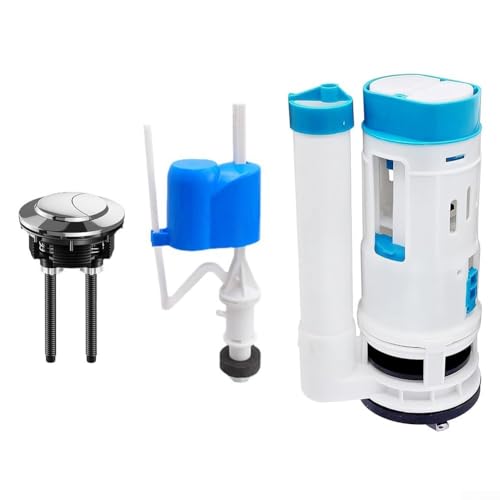 Doppelspülung WC-Druckknopf-Ersatz-Set mit Kunststoff- und Edelstahlteilen für langlebige WC-Reparatur von YobiLife